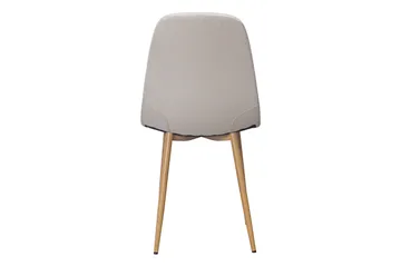 Nibe Spisestol & Kjøkkenstol i Stoff med Metallben i Eikeutseende - Beige - Møbler - Stoler & lenestoler - Spisestuestoler & kjøkkenstoler