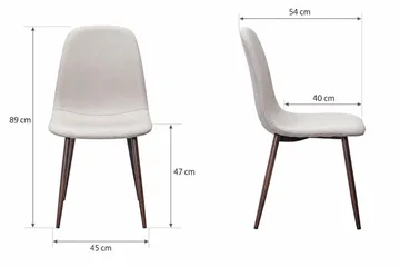 Nibe spisestol - Beige/Metallben valnøtt - Møbler - Stoler & lenestoler - Spisestuestoler & kjøkkenstoler