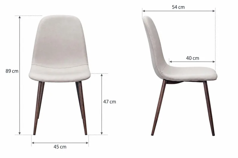 Nibe spisestol - Beige/Metallben valnøtt - Møbler - Stoler & lenestoler - Spisestuestoler & kjøkkenstoler