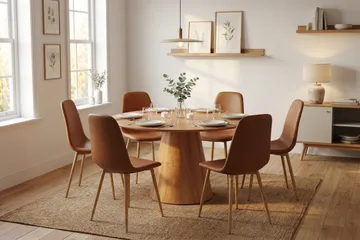 Nibe spisestol kunstskinn - Brun/eik - Møbler - Stoler & lenestoler - Spisestuestoler & kjøkkenstoler