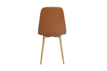Nibe spisestol kunstskinn - Brun/eik - Møbler - Stoler & lenestoler - Spisestuestoler & kjøkkenstoler