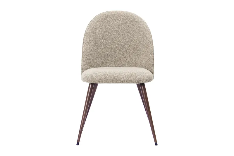 Nibe Plus Spisestol - Greige bouclé / Metallben valnøtt - Møbler - Stoler & lenestoler - Spisestuestoler & kjøkkenstoler