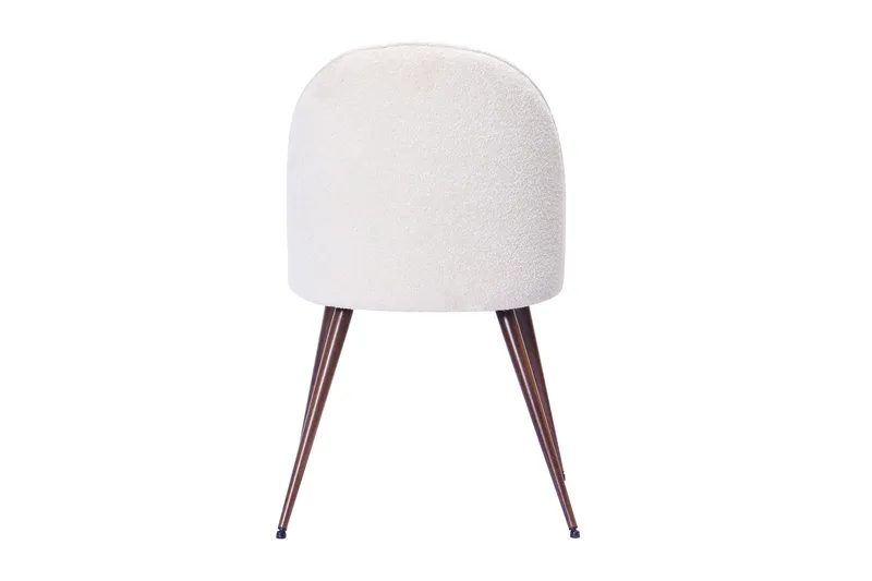 Nibe Plus Spisestol - Hvit bouclé / Metallben valnøtt - Møbler - Stoler & lenestoler - Spisestuestoler & kjøkkenstoler