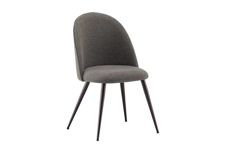 Nibe Plus spisestol, Brun Bouclé/Metallben Valnøtt