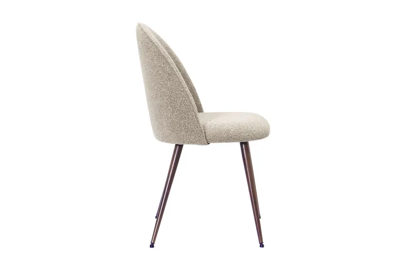 Nibe Plus Spisestol - Greige bouclé / Metallben valnøtt - Møbler - Stoler & lenestoler - Spisestuestoler & kjøkkenstoler