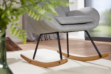 Norela Gyngestol - Lysegrå med naturbrunt og svart understell - Møbler - Stoler & lenestoler - Gyngestoler