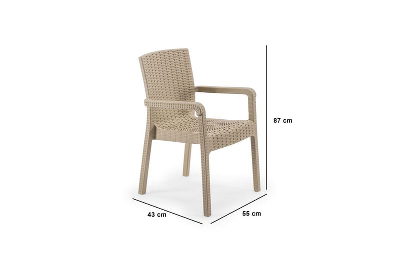 Omber Spisestol - Beige - Hagemøbler - Balkong - Balkongmøbler - Balkongstoler