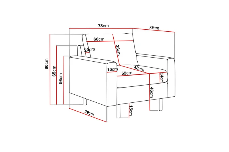 Peppe Manchester Lenestol 76 cm bred - Brun - Møbler - Stoler & lenestoler - Lenestoler