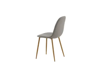 Polar Spisestol i Stoff med Metallben - Grå - Møbler - Stoler & lenestoler - Spisestuestoler & kjøkkenstoler