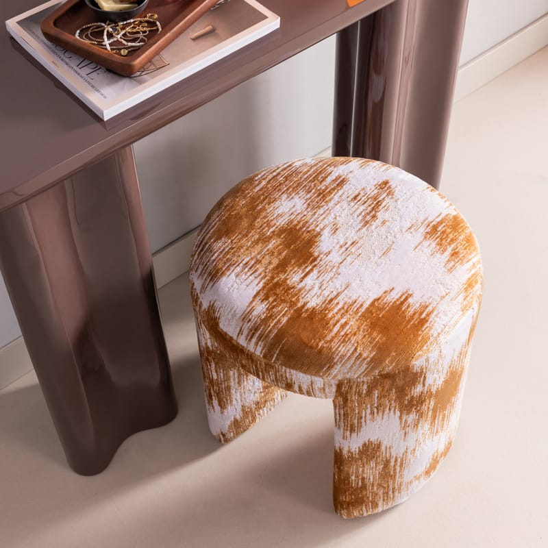 Polstret krakk Charlie 45 cm rundt - Karamell - Møbler - Stoler & lenestoler - Krakk