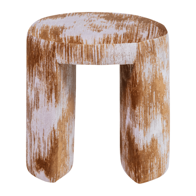 Polstret krakk Charlie 45 cm rundt - Karamell - Møbler - Stoler & lenestoler - Krakk