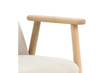 Reciclar spisestol i bouclé med armlener i eik - Beige - Møbler - Stoler & lenestoler - Spisestuestoler & kjøkkenstoler
