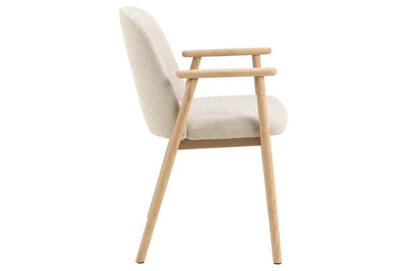 Reciclar Spisestol i bouclé med armlener i eik - Beige - Møbler - Stoler & lenestoler - Spisestuestoler & kjøkkenstoler