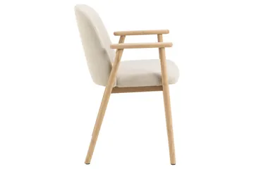 Reciclar spisestol i bouclé med armlener i eik - Beige - Møbler - Stoler & lenestoler - Spisestuestoler & kjøkkenstoler