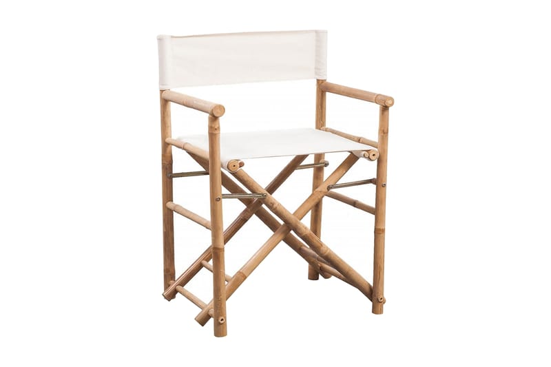 Regissørstol 2 stk bambus og lerret sammenleggbar - Stoler & lenestoler