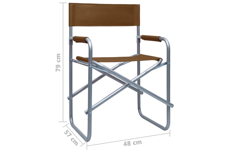 Regissørstoler 2 stk stål brun - Brun - Stoler & lenestoler