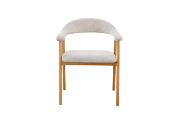 Ronja Spisestol i metall med stoffsete - Beige/Eik - Møbler - Stoler & lenestoler - Spisestuestoler & kjøkkenstoler