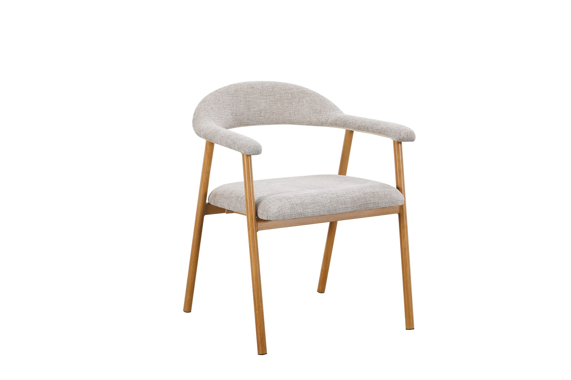 Ronja spisestol i metall med stoffsete - Beige/Eik