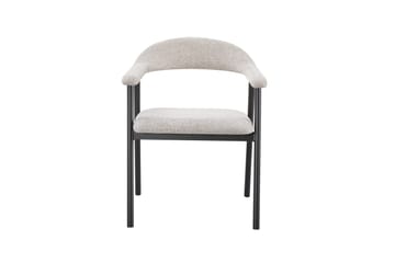 Ronja spisestol i metall med stoffsete - Beige/svart - Møbler - Stoler & lenestoler - Spisestuestoler & kjøkkenstoler