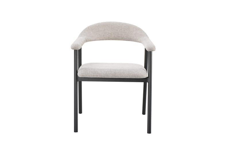 Ronja spisestol i metall med stoffsete - Beige/svart - Møbler - Stoler & lenestoler - Spisestuestoler & kjøkkenstoler