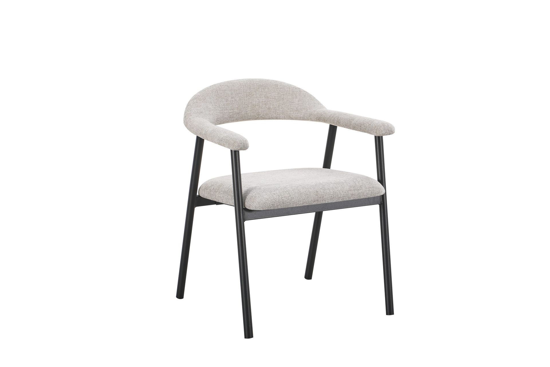 Ronja spisestol i metall med stoffsete - Beige/svart