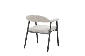 Ronja spisestol i metall med stoffsete - Beige/svart - Møbler - Stoler & lenestoler - Spisestuestoler & kjøkkenstoler