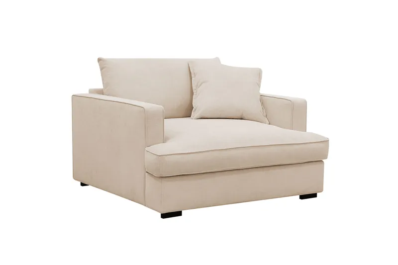 Rossita lyx Ekstra dyp Lenestol - Beige Kordfløyel - Møbler - Stoler & lenestoler - Lenestoler