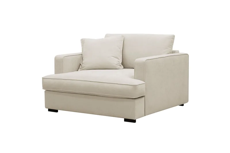 Rossita lyx Ekstra dyp Lenestol - Beige Stoff - Møbler - Stoler & lenestoler - Lenestoler