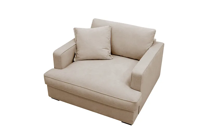 Rossita lyx Ekstra dyp Lenestol - Beige Stoff - Møbler - Stoler & lenestoler - Lenestoler