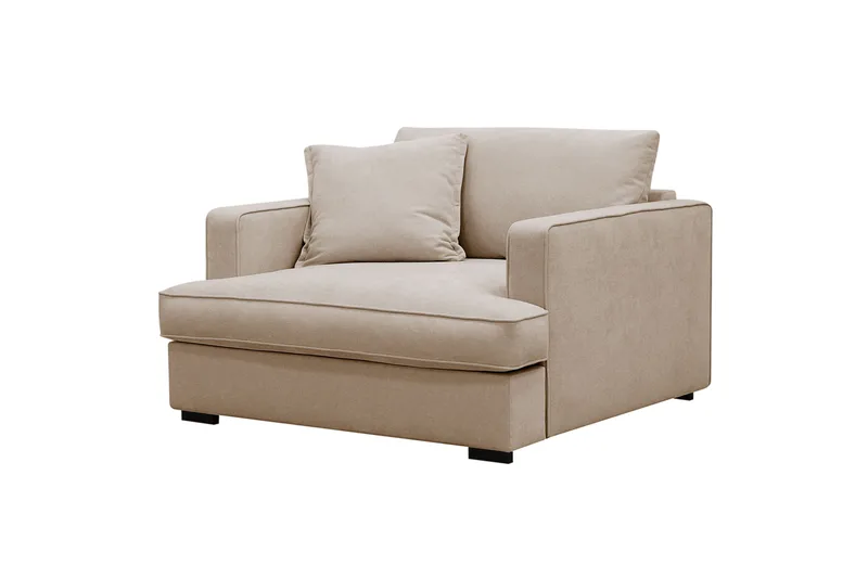 Rossita lyx Ekstra dyp Lenestol - Beige Stoff - Møbler - Stoler & lenestoler - Lenestoler