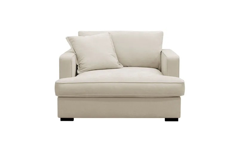 Rossita lyx Ekstra dyp Lenestol - Beige Stoff - Møbler - Stoler & lenestoler - Lenestoler