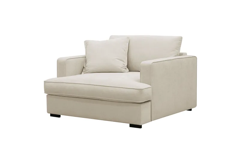 Rossita lyx Ekstra dyp Lenestol - Beige Stoff - Møbler - Stoler & lenestoler - Lenestoler