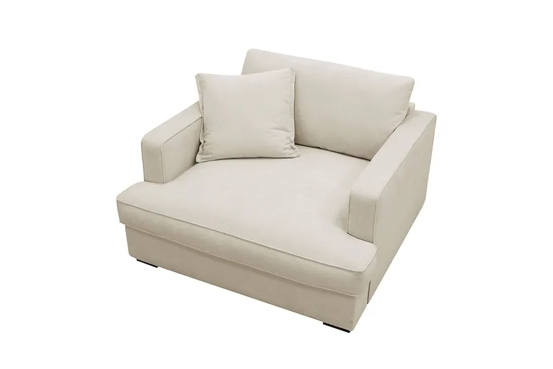 Rossita lyx Ekstra dyp Lenestol - Beige Stoff - Møbler - Stoler & lenestoler - Lenestoler