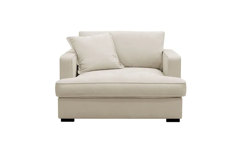 Rossita lyx Ekstra dyp Lenestol - Beige Stoff - Møbler - Stoler & lenestoler - Lenestoler