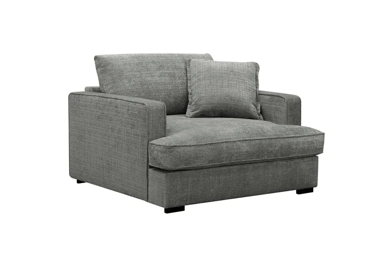 Rossita lyx Ekstra dyp Lenestol - Grå Chenille - Møbler - Stoler & lenestoler - Lenestoler