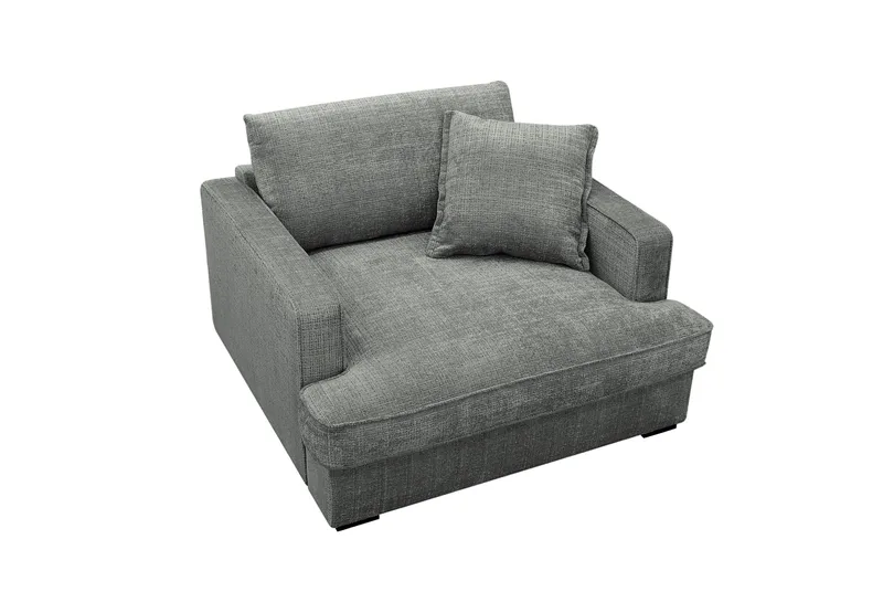 Rossita lyx Ekstra dyp Lenestol - Grå Chenille - Møbler - Stoler & lenestoler - Lenestoler