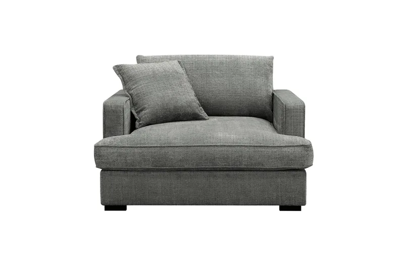 Rossita lyx Ekstra dyp Lenestol - Grå Chenille - Møbler - Stoler & lenestoler - Lenestoler