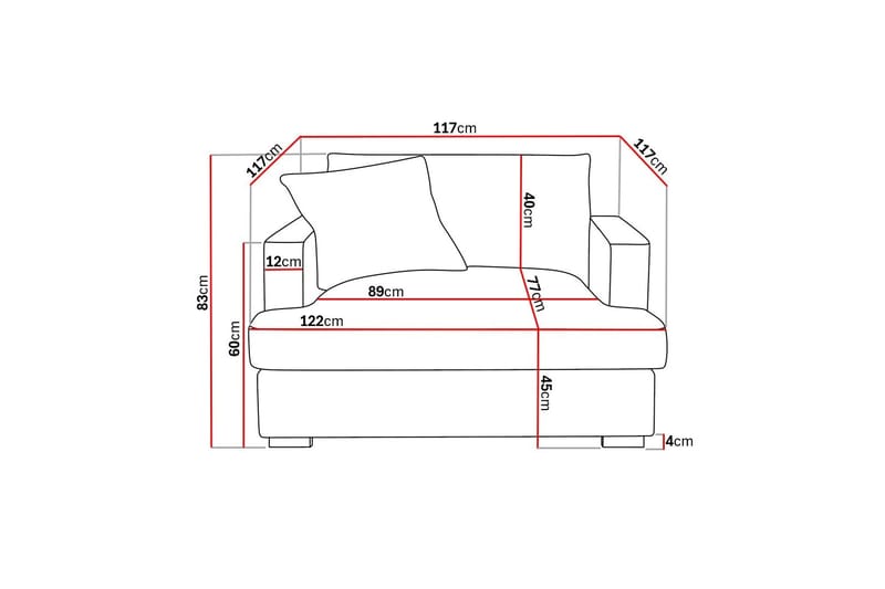 Rossita lyx Ekstra dyp Lenestol - Grå/Brun Chenille - Møbler - Stoler & lenestoler - Lenestoler