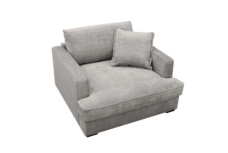 Rossita lyx Ekstra dyp Lenestol - Lysegrå Chenille - Møbler - Stoler & lenestoler - Lenestoler