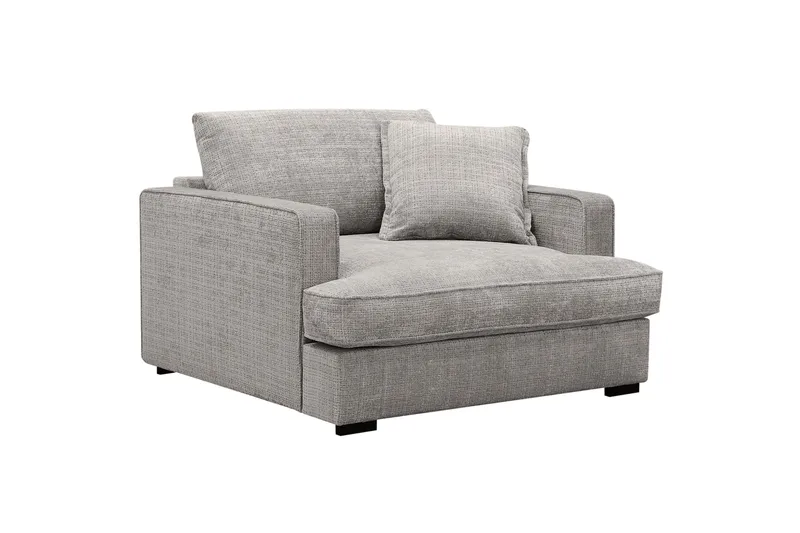 Rossita lyx Ekstra dyp Lenestol - Lysegrå Chenille - Møbler - Stoler & lenestoler - Lenestoler