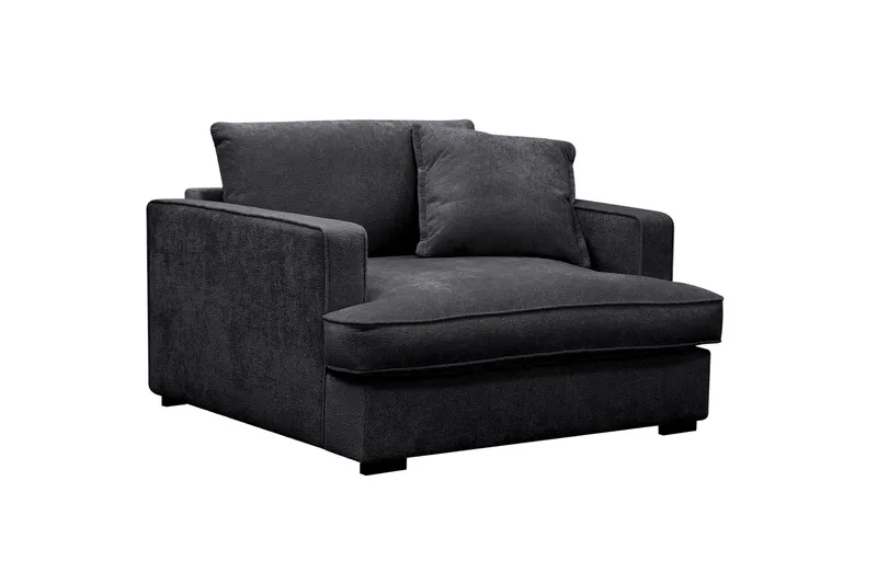 Rossita lyx Ekstra dyp Lenestol - Svart Chenille - Møbler - Stoler & lenestoler - Lenestoler