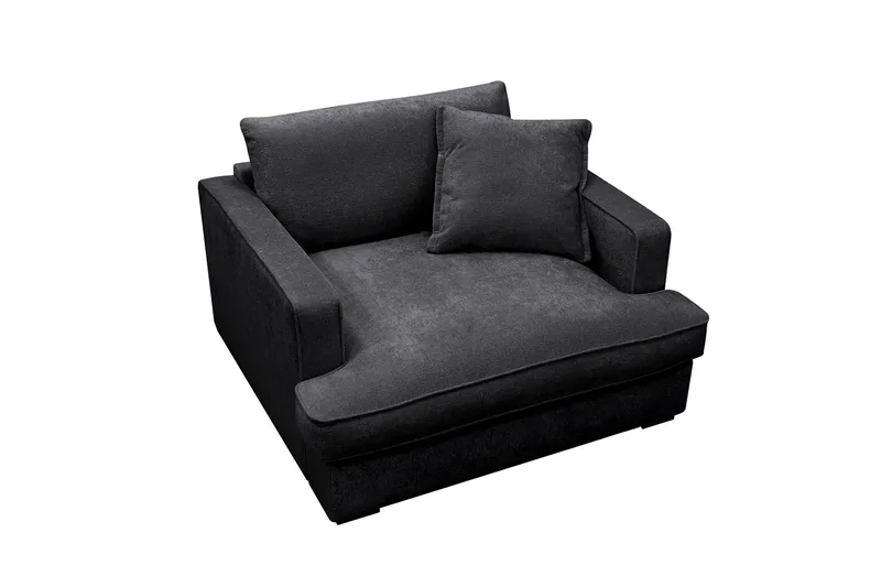 Rossita lyx Ekstra dyp Lenestol - Svart Chenille - Møbler - Stoler & lenestoler - Lenestoler