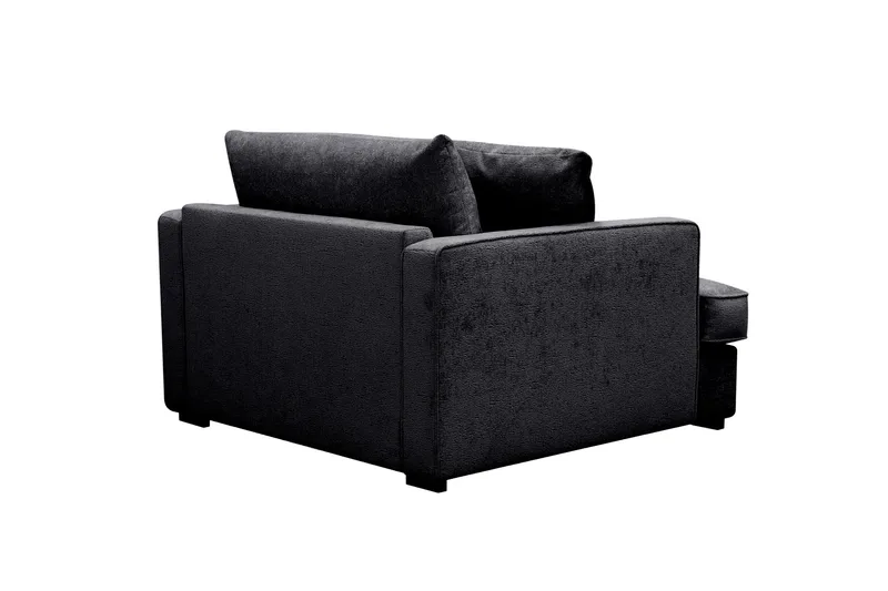 Rossita lyx Ekstra dyp Lenestol - Svart Chenille - Møbler - Stoler & lenestoler - Lenestoler