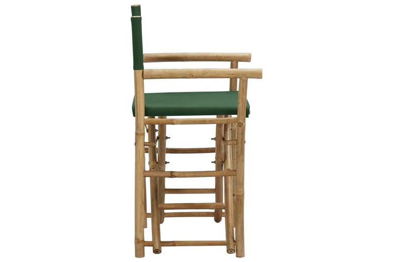 Sammenleggbare regissørstoler 2 stk grønn bambus og stoff - Grønn - Stoler & lenestoler