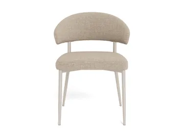 Sawako Spisestol & Kjøkkenstol i Stoff med Metallben - Beige - Møbler - Stoler & lenestoler - Spisestuestoler & kjøkkenstoler