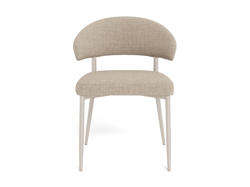 Sawako Spisestol & Kjøkkenstol i Stoff med Metallben - Beige - Møbler - Stoler & lenestoler - Spisestuestoler & kjøkkenstoler