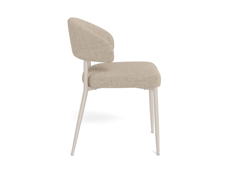 Sawako Spisestol & Kjøkkenstol i Stoff med Metallben - Beige - Møbler - Stoler & lenestoler - Spisestuestoler & kjøkkenstoler