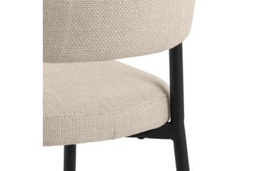 Sawako Spisestol & Kjøkkenstol i Stoff med Svarte Metallben - Beige - Møbler - Stoler & lenestoler - Spisestuestoler & kjøkkenstoler