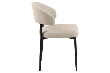 Sawako Spisestol & Kjøkkenstol i Stoff med Svarte Metallben - Beige - Møbler - Stoler & lenestoler - Spisestuestoler & kjøkkenstoler