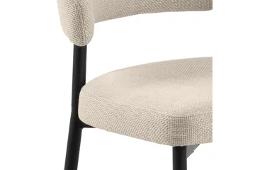 Sawako Spisestol & Kjøkkenstol i Stoff med Svarte Metallben - Beige - Møbler - Stoler & lenestoler - Spisestuestoler & kjøkkenstoler
